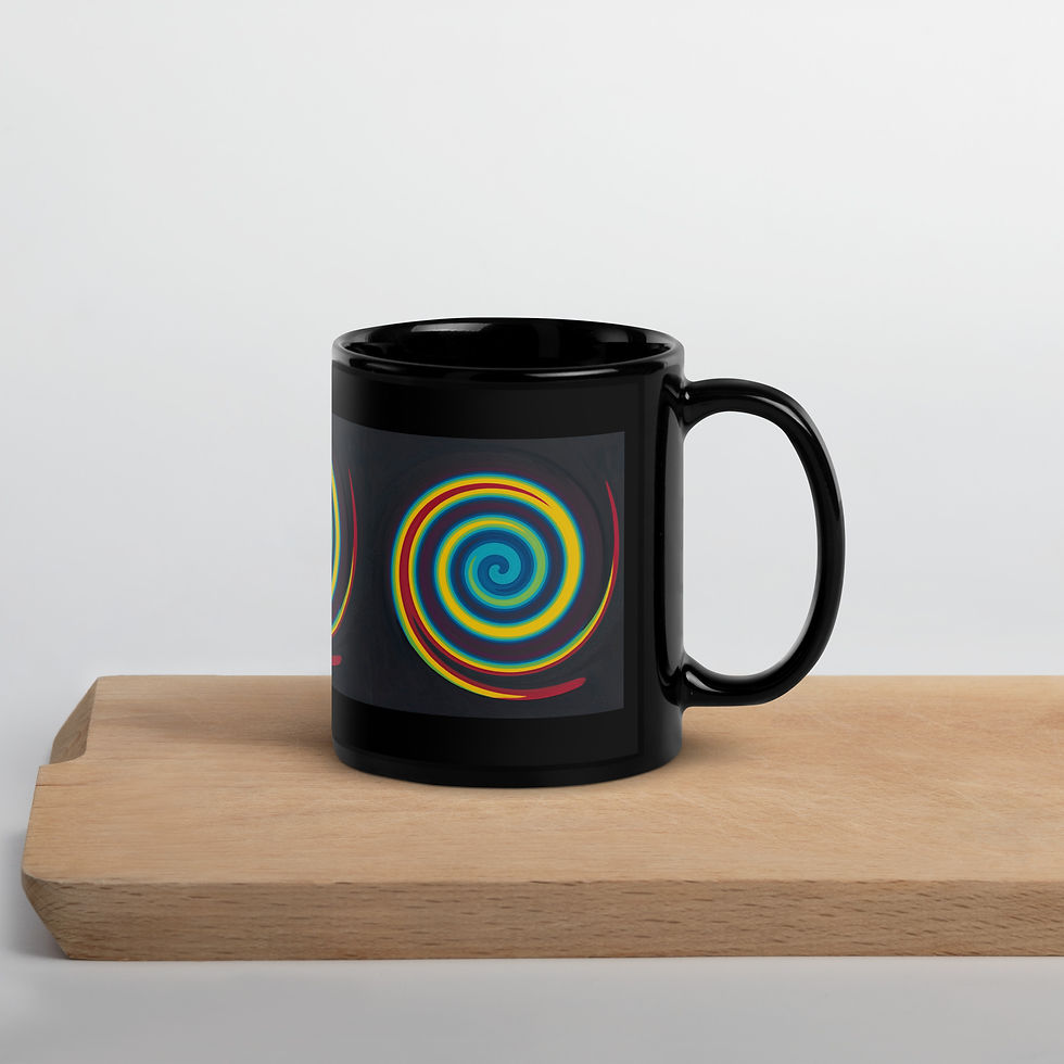 Thumbnail: Primary Spiral Black Glossy Mug