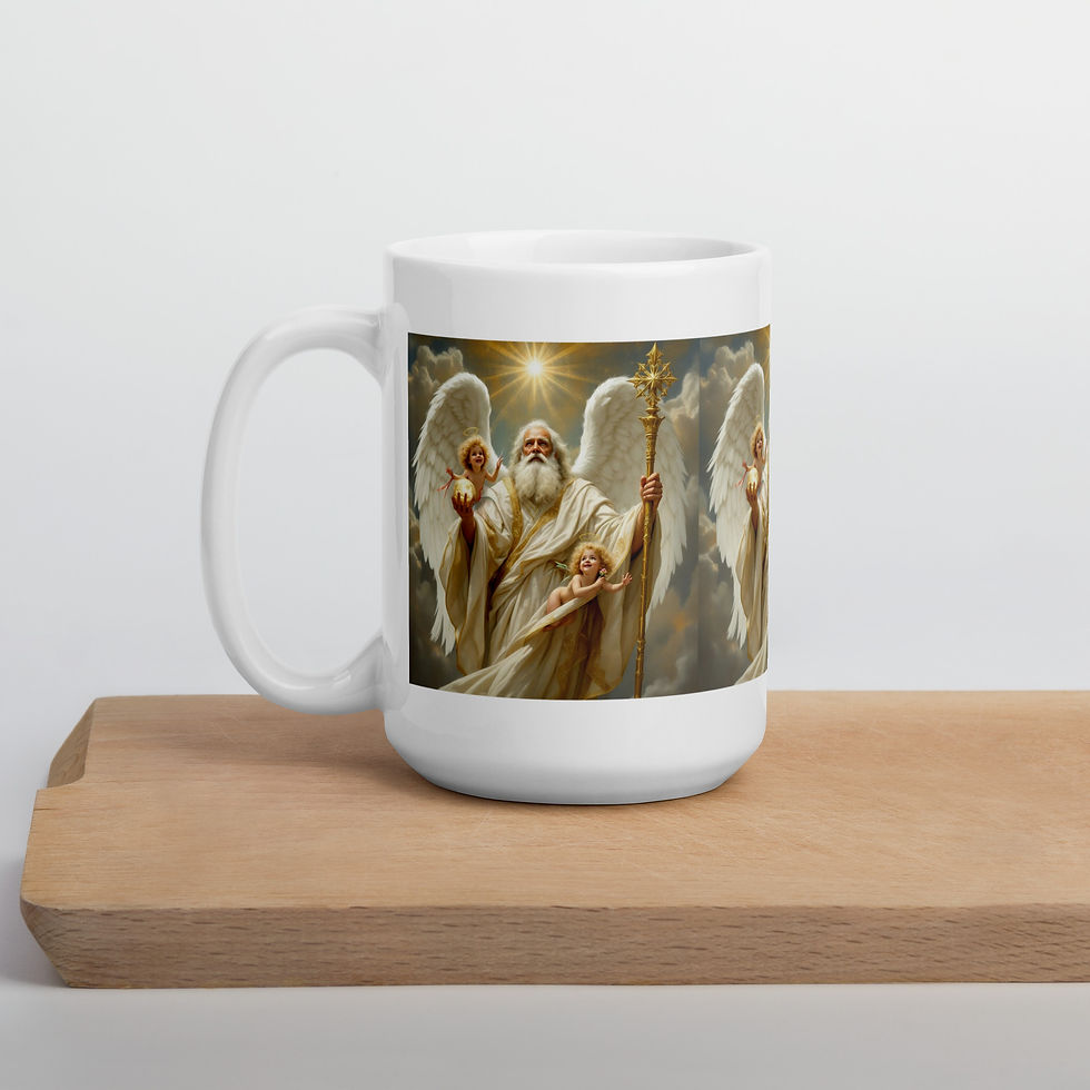 Thumbnail: God with Children White glossy mug