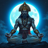 a male warrior meditating in blue moonlite.jpg
