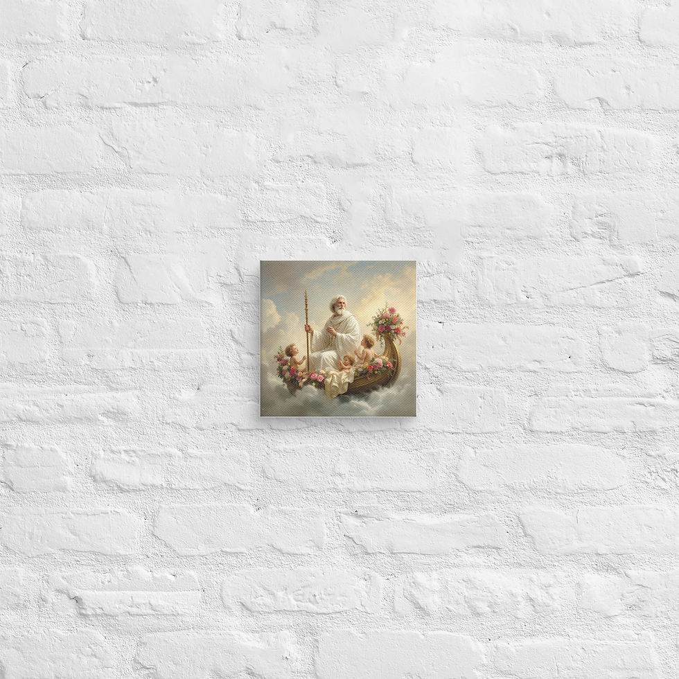 Indexkép: God like man with children on boat Canvas