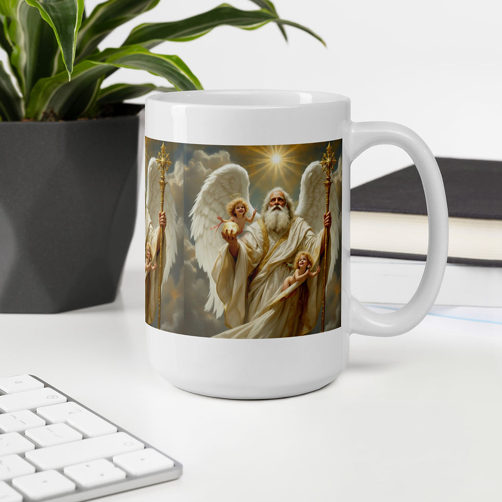 Thumbnail: God with Children White glossy mug