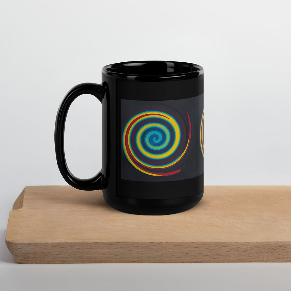 Thumbnail: Primary Spiral Black Glossy Mug