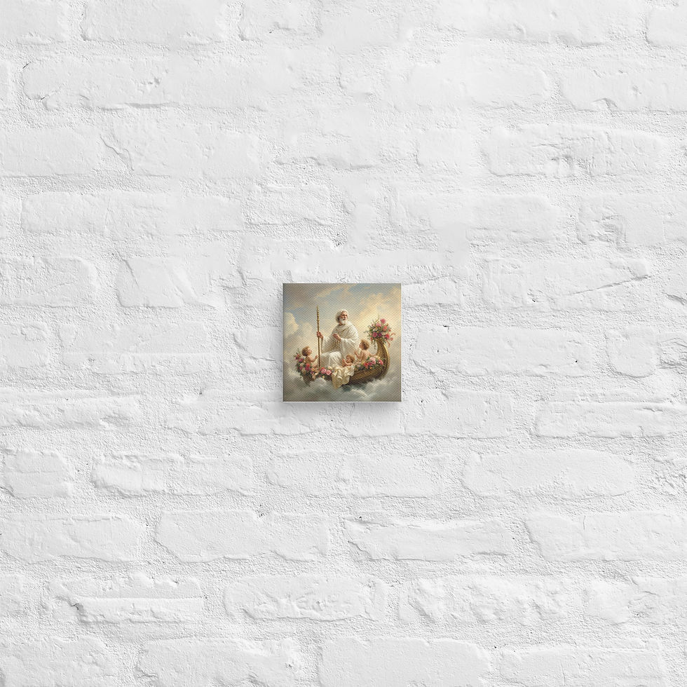 Thumbnail: God like man with children on boat Canvas