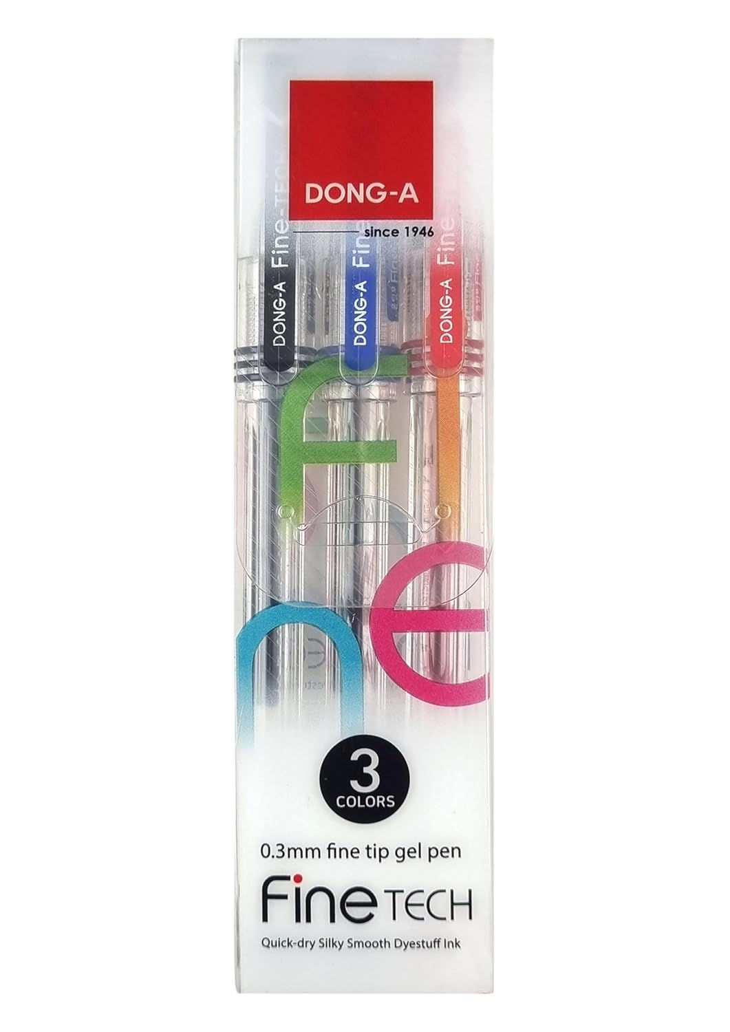 Dong-A FINE-TECH N-0.3MM 3 COLOR GEL PEN SET