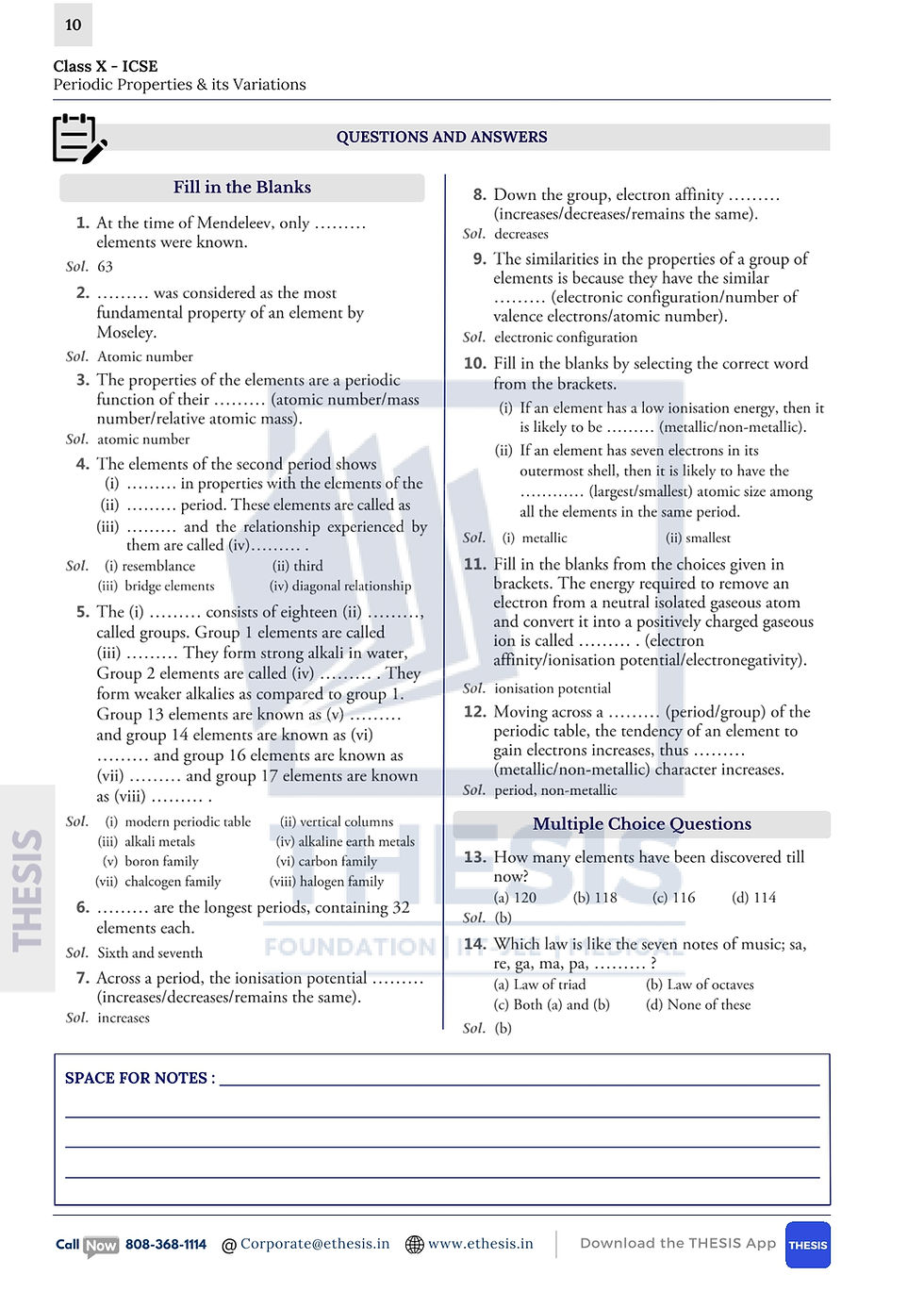 Thumbnail: Periodic Properties and its Variations | ICSE 10 Chemistry