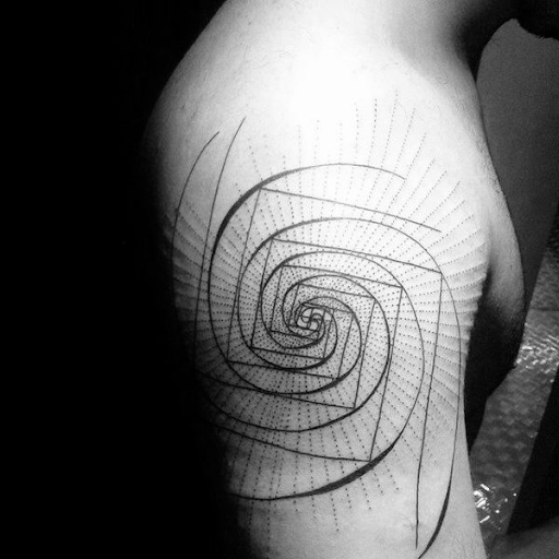 minimalist spiral tattoo