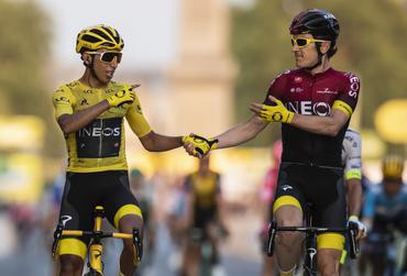 Os dois últimos campeões Egan Bernal e Geraint Thomas, da Ineos confirmados (Foto: Twitter TdF)