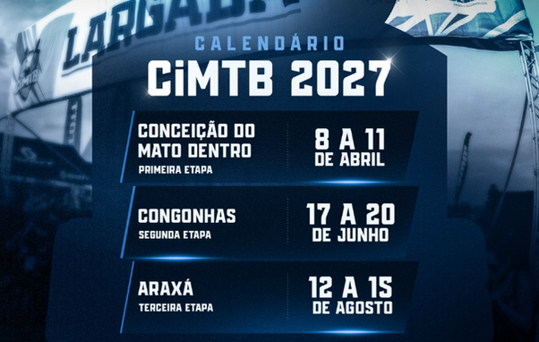 CIMTB confirma calendário de 2027 com etapas em Conceição do Mato Dentro, Congonhas e Araxá