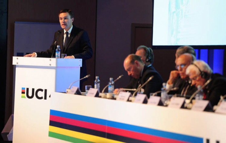 David Lappartient em evento da UCI / Divulgação - Twitter UCI