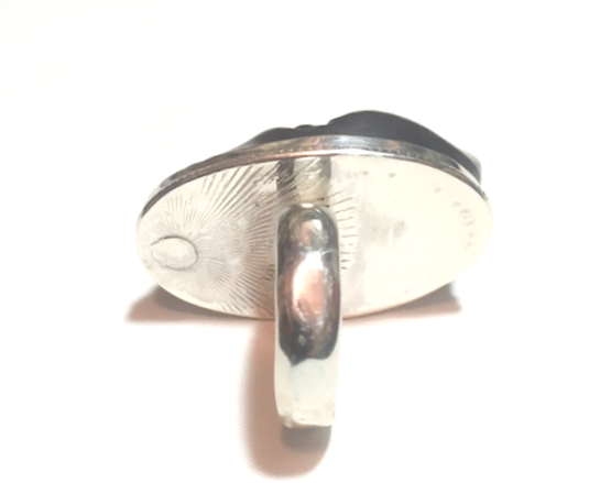 Thumbnail: RS74 African Ebony Wood Sterling Silver Ring
