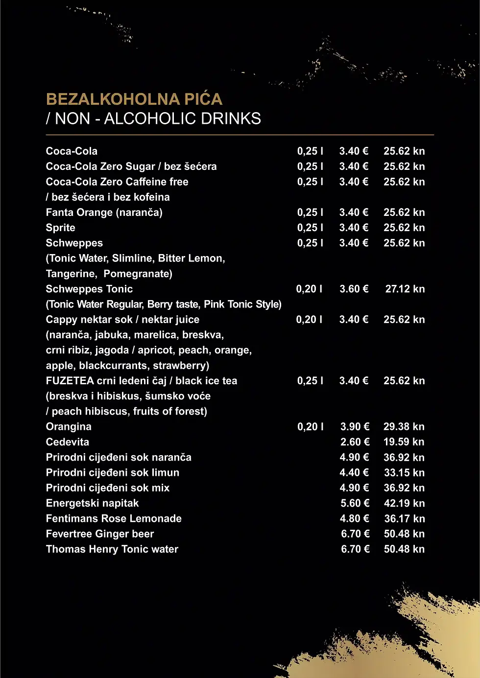 Menu Street Food & Bar Gentile kitchen&wine