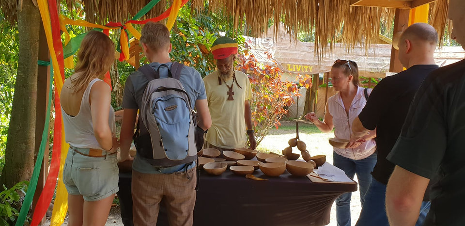 Best Tours in Jamaica with Advenique. King Tebah calabash and stone painting arts. Advenique tours and Aiport transfer Jamaica. Book tours and attractions in Jamaica. Farm tours, Luminous lagoon, Dunns river Falls, Atv Tours, Horseback Ride, Ziplining, Rivertubing, Rafting Jamiaca Tours. Book tours and excursions in Jamaica. Top Tours in Jamaica.