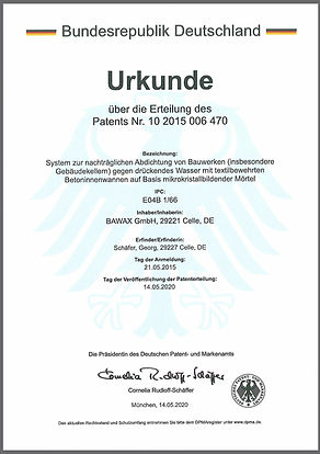 csm patent Urkunde