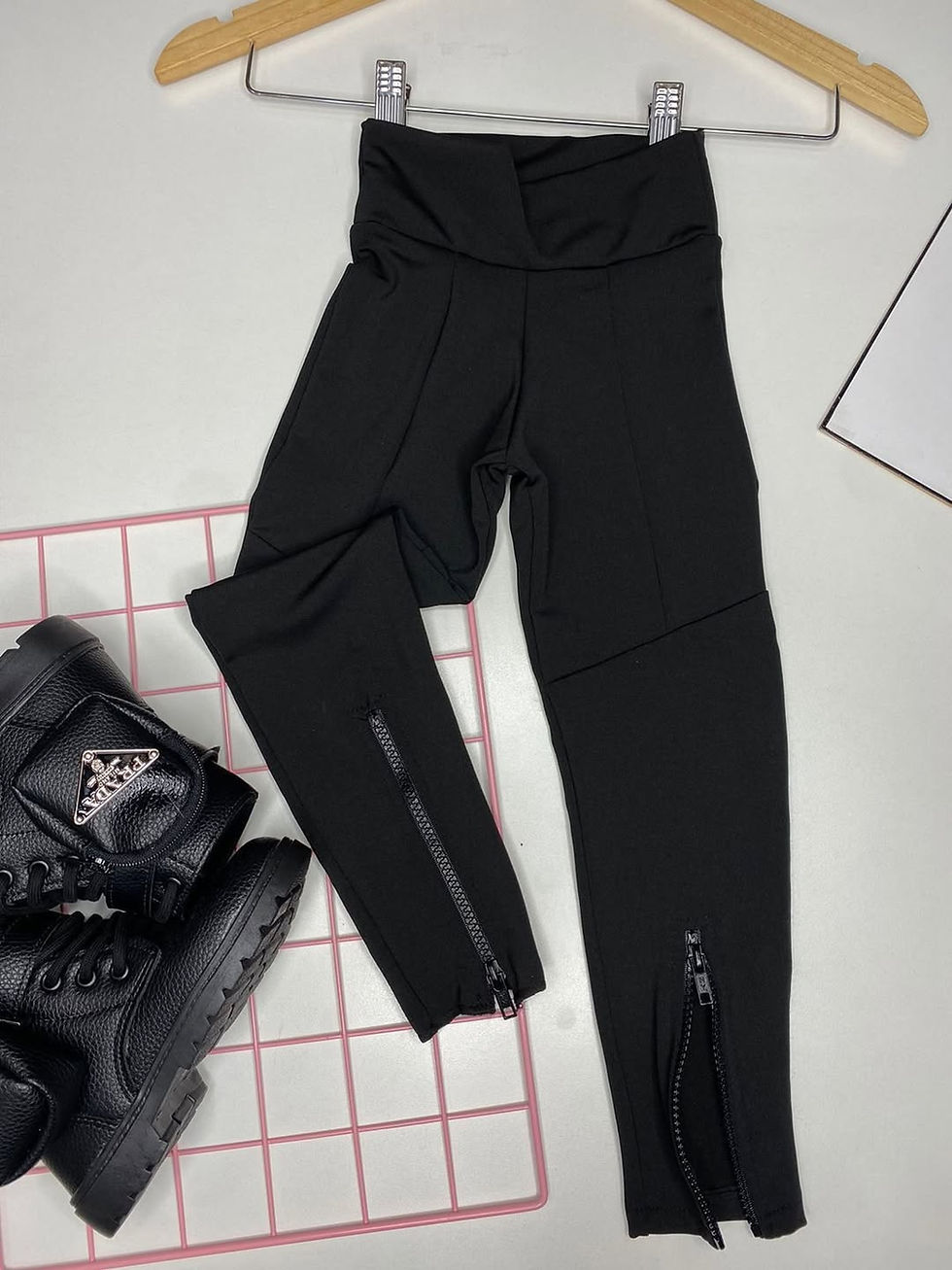 Miniatura: Calça Leg prada forrada zíper