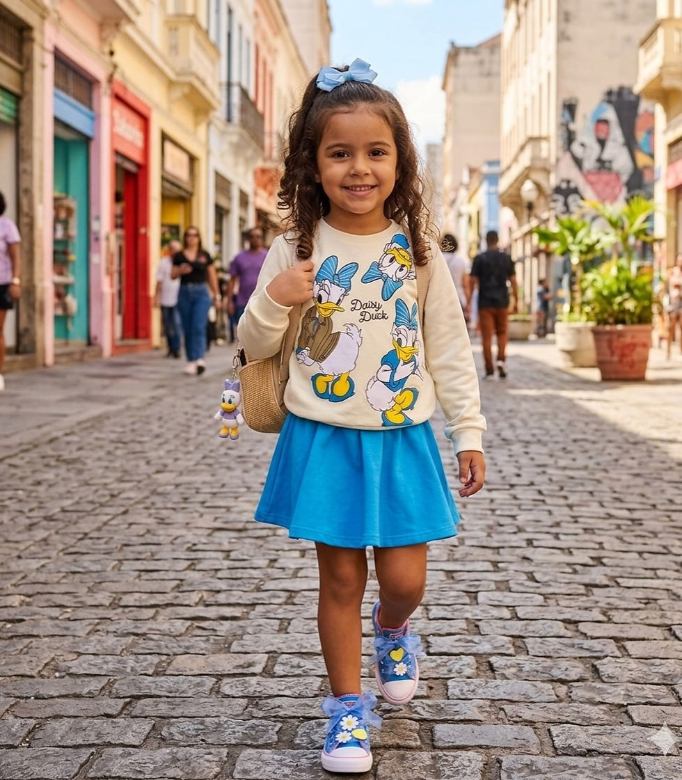 Miniatura: Conjunto Disney moletom saia short + blusa frio