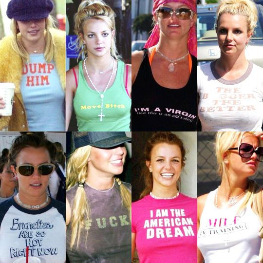 Some more iconic Britney Spears graphic tees from the early 2000's.