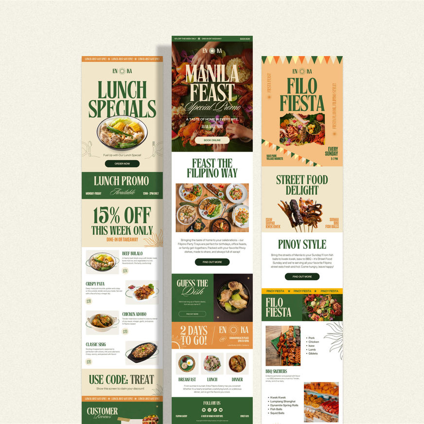 Beautifully designed Filipino Food Email Graphic Newsletter