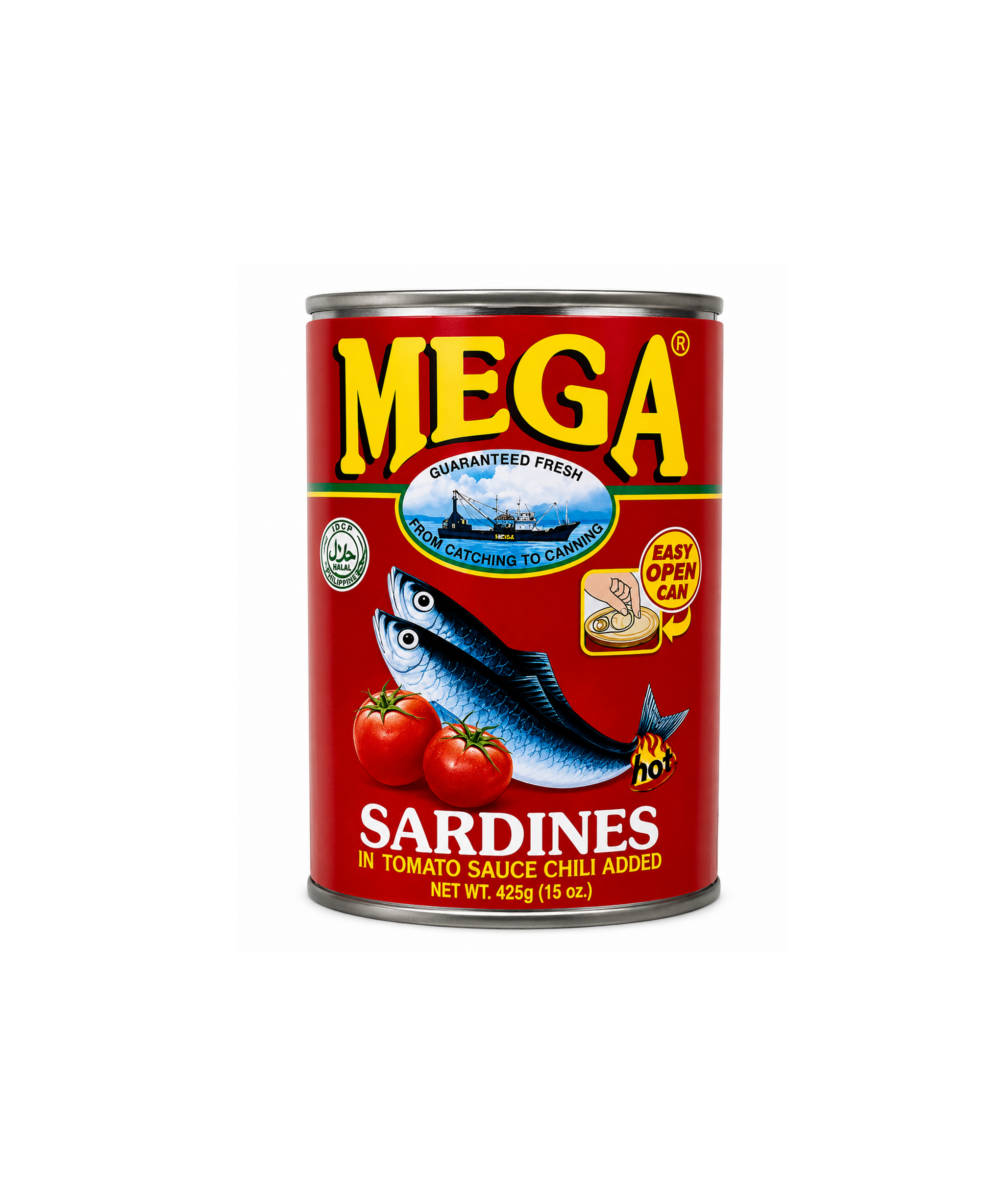 Mega Sardines in Tomato Sauce Chili Red Big Size - 425g
