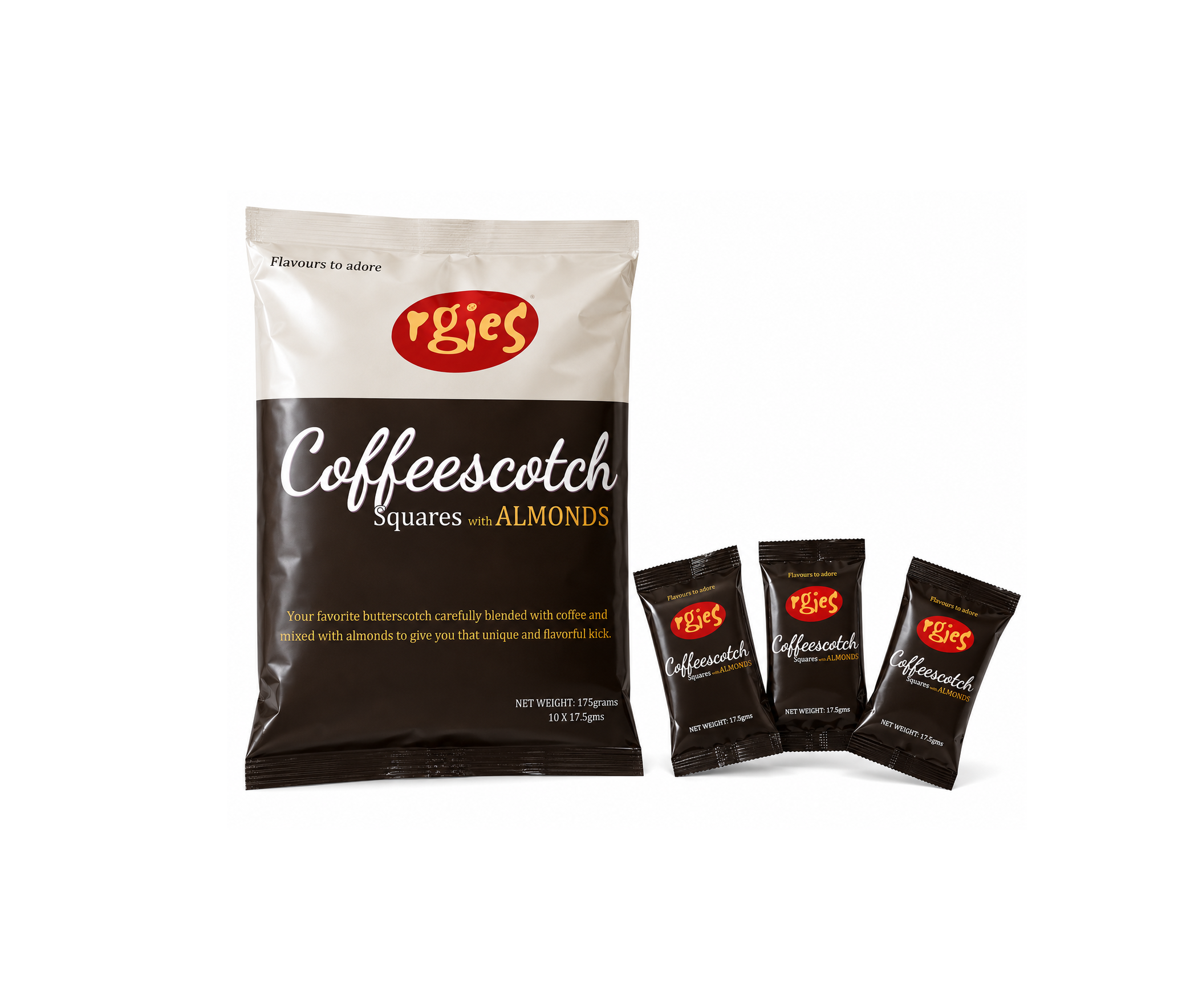 Rgies Coffeescotch Squares with Almonds - 175g
