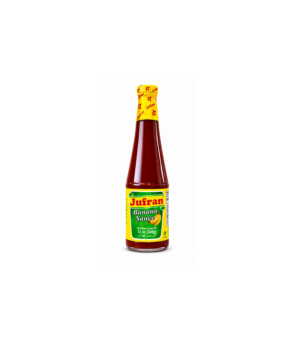 Jufran Banana Sauce Regular 12oz in a bottle