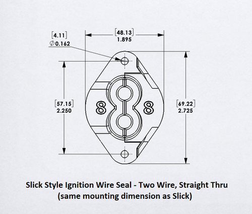 Engine Baffle Ignition Wire Seal - Two Wire - Zero Degree