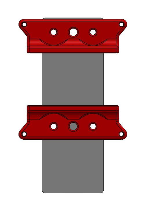Thumbnail: Gust Lock, Straight - Three Holes with Ears, General Purpose, Two Half Pieces