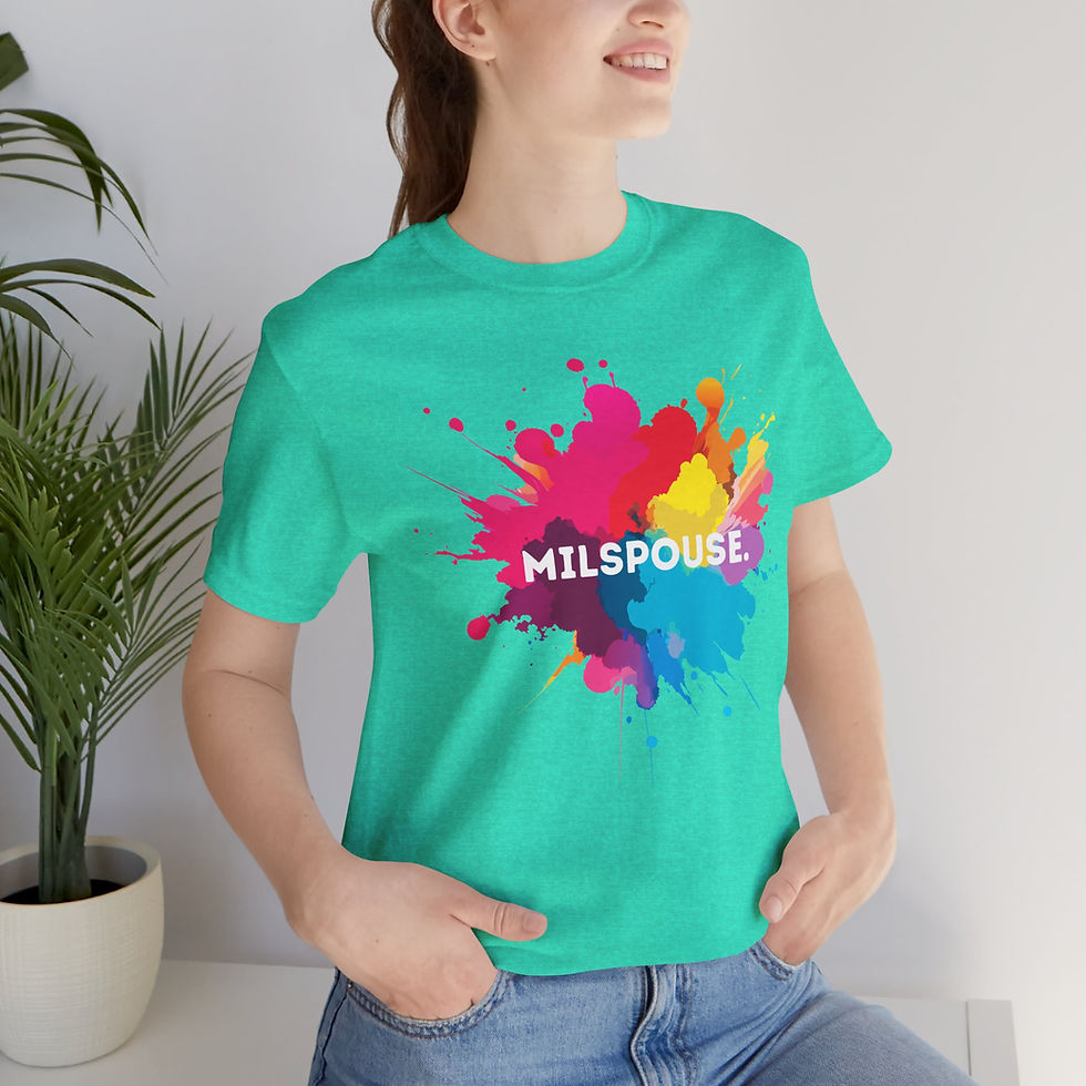 Thumbnail: Milspouse Splatter Short Sleeve Crewneck Tee 