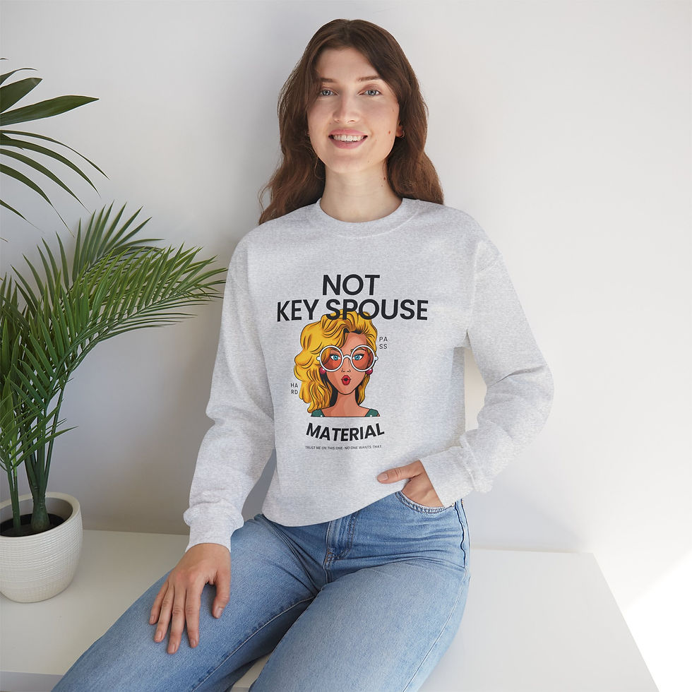 Thumbnail: Not Key Spouse Material Pullover Crewneck Sweatshirt