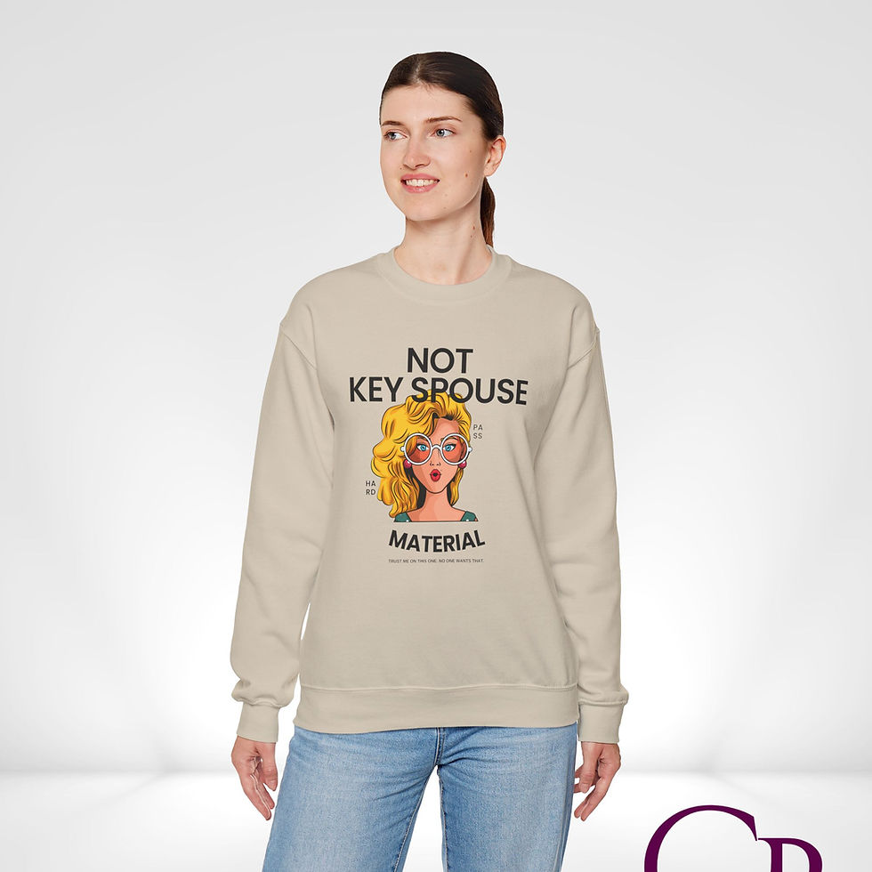 Thumbnail: Not Key Spouse Material Pullover Crewneck Sweatshirt