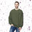 Thumbnail: Chopper Drop Military Green Crewneck Fleece Sweatshirt 