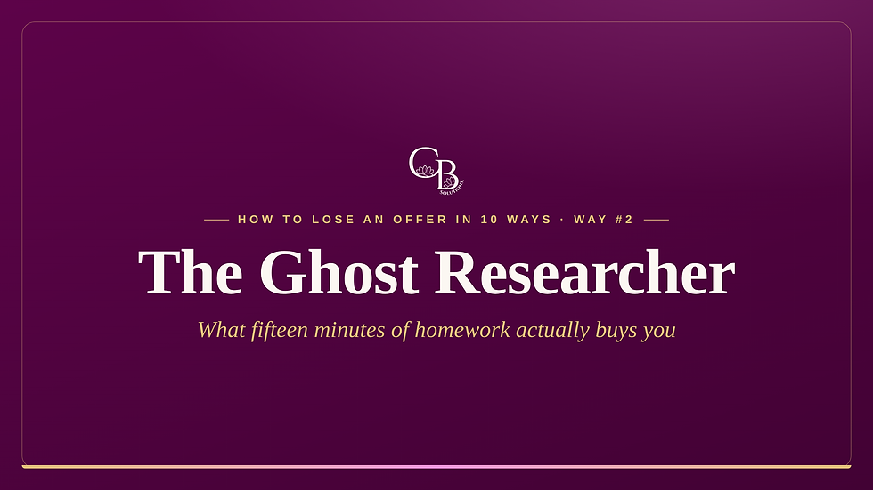 The Ghost Researcher blog header from Career Bloom Solutions