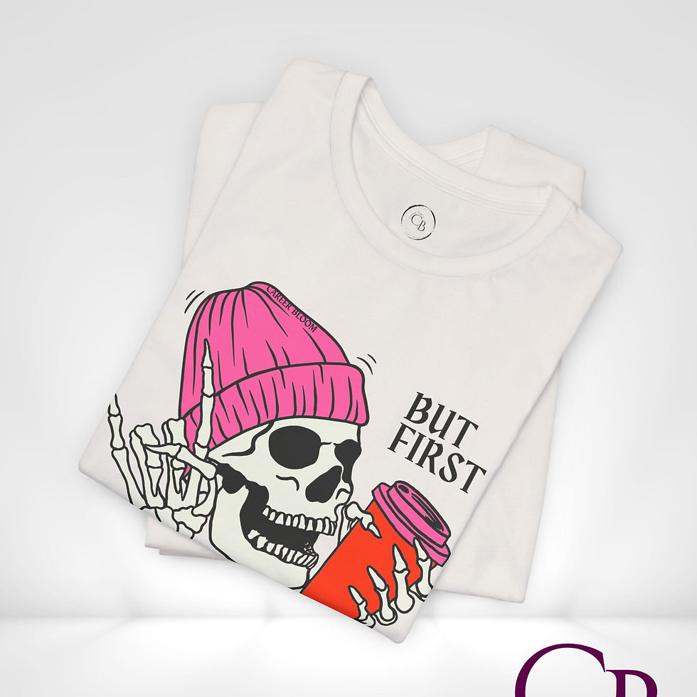 Thumbnail: But First Coffee Skeleton Short Sleeve Crewneck Tee