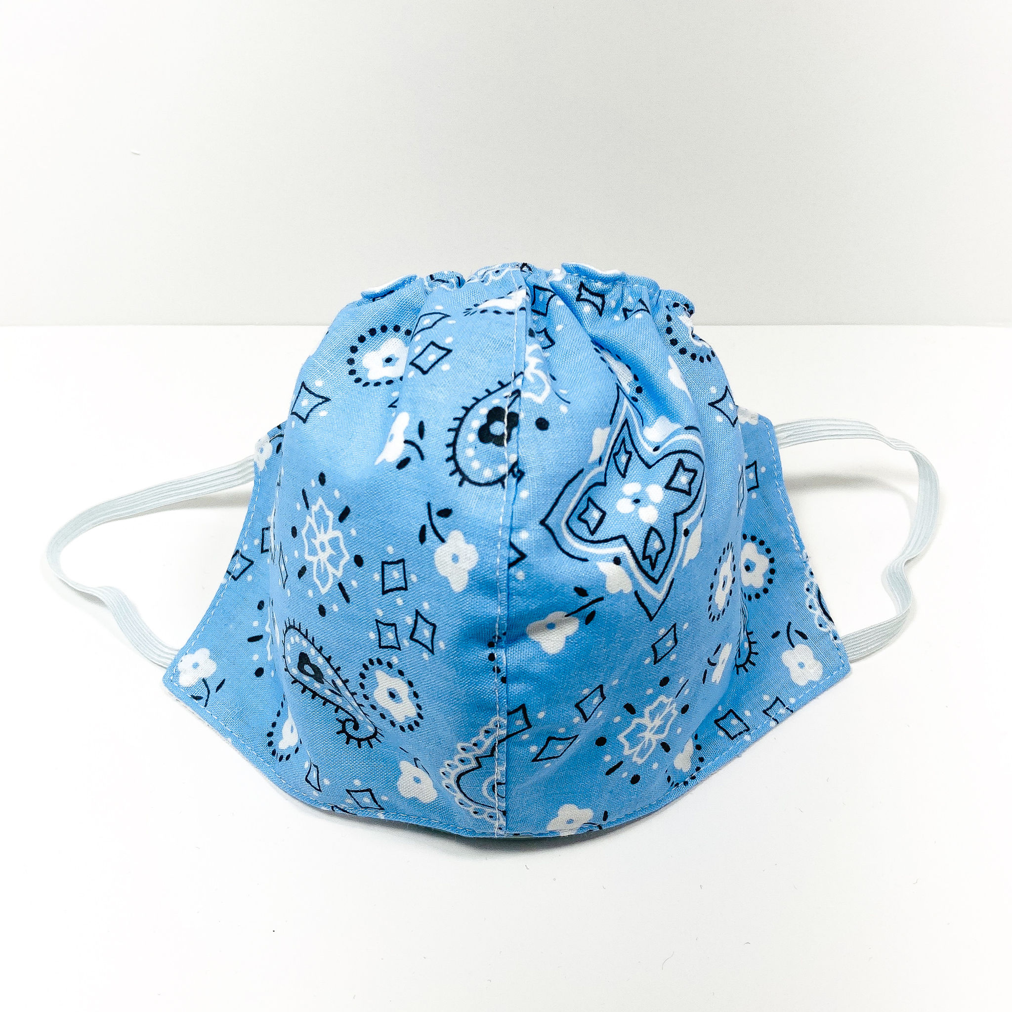 Sky Blue Bandana Pattern Protective Mask