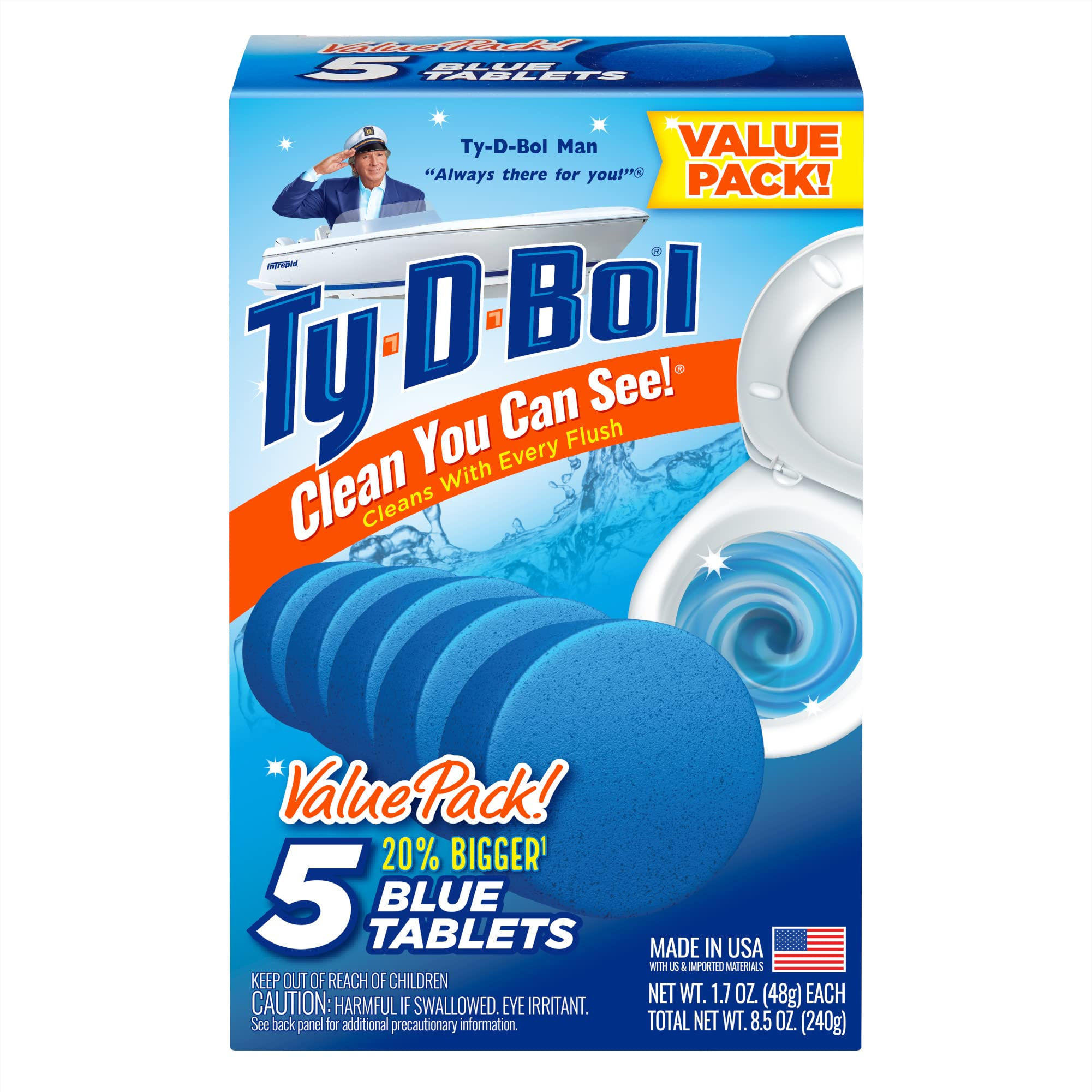 Ty-D-Bol Fresh Blue Spruce Toilet Tablets 5-Pack