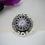 Thumbnail: Ruby Zoisite ring with floral border and three balls at the bottom.