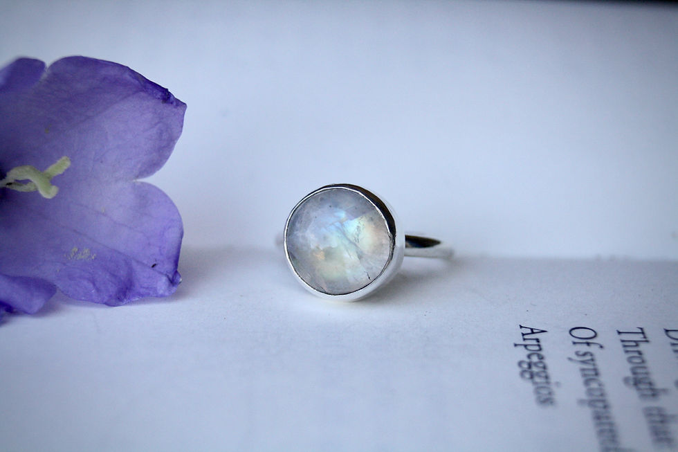 Thumbnail: The Moon Handmade Moonstone ring crafted in eco sterling silver