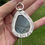 Thumbnail: Very flashy rainbow Labradorite in bold statement style. Nature theme on back with moon and trees.