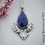Thumbnail: The tao of deco. Lapis Lazuli and Blue sapphire necklace in art deco and nature themed style. Eco sterling silver.
