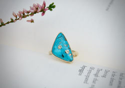 Sonoran Gold Turquoise 9ct Gold Ring