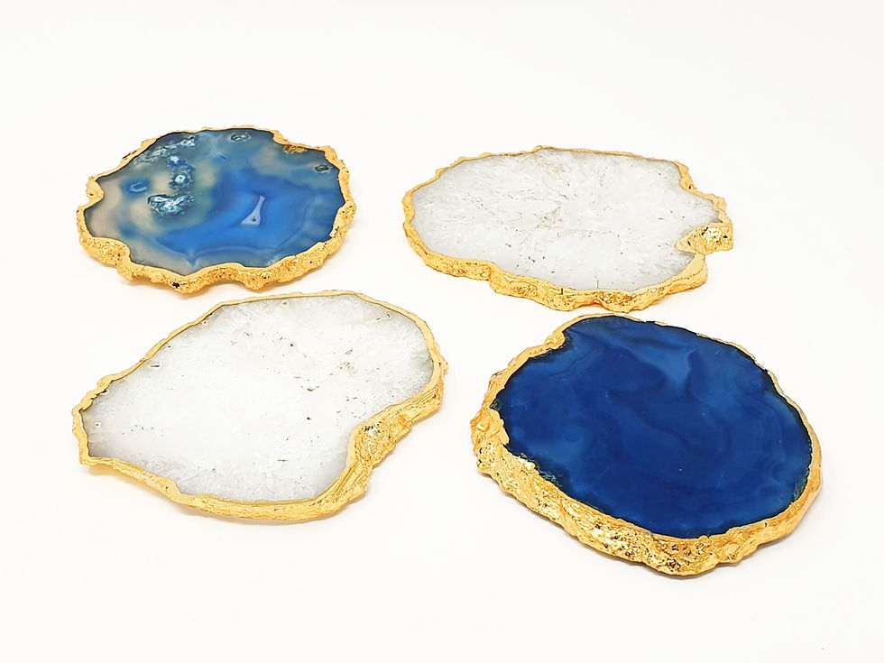 Miniaturbild: Achat Kristall Kerzenuntersetzer design schweiz kaufen goldig hochwertig unikat online shop zürich bern basel luzern