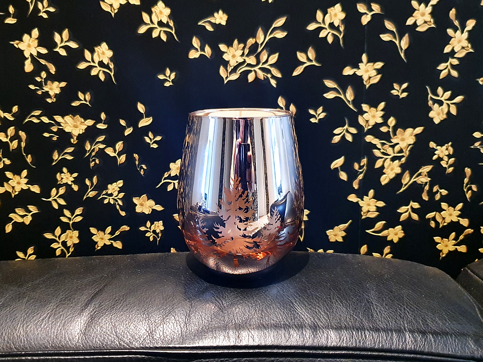 Miniature : Winterwald Rose Rosegold Bio Kerze by SPIRIT weihnachtskerze geschenkkerze design kerze schweiz kaufen wiehnachte wald baum