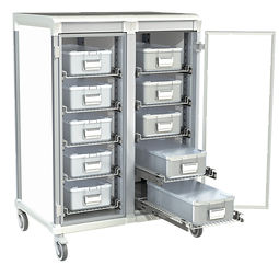 CARRELLO CHIUSO ANTA IN VETRO PER CSSD LINEA APOLLO