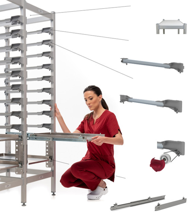 SCAFFALATURE MEDICALI SALUS LINE PER MODULI ISO 6040