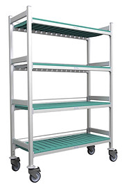 Scaffalature a ripiani lineare ANTIMICROBICHE versione mobile