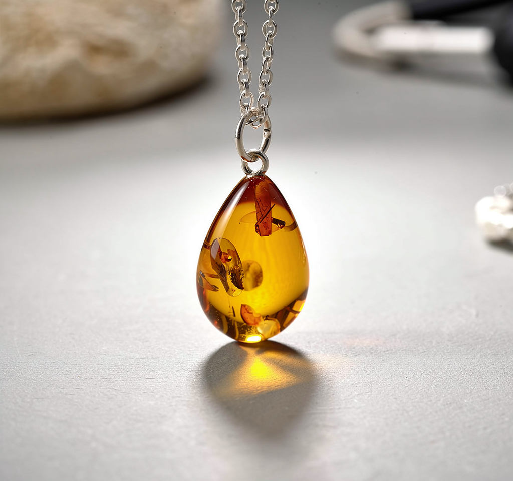 Baltic Amber Pendant Teardrop