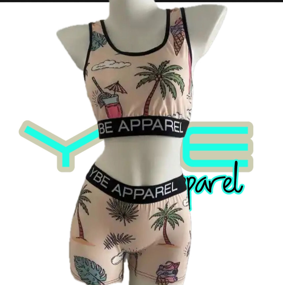 Palm Trees Sports Bra & Boxer Set