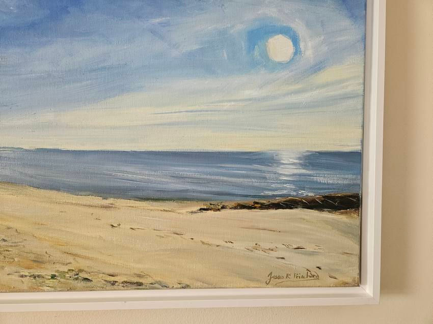 Thumbnail: original seascape oil painting inspired by Raycroft Beach Cape Cod coastline