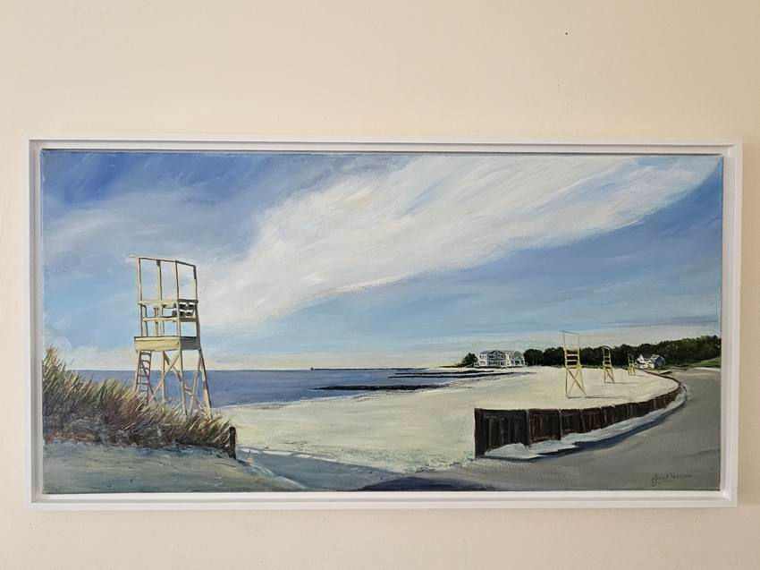 Thumbnail: Cape Cod beach painting of Red River Beach near Uncle Venies Road Harwich MA painted in oil on canvas