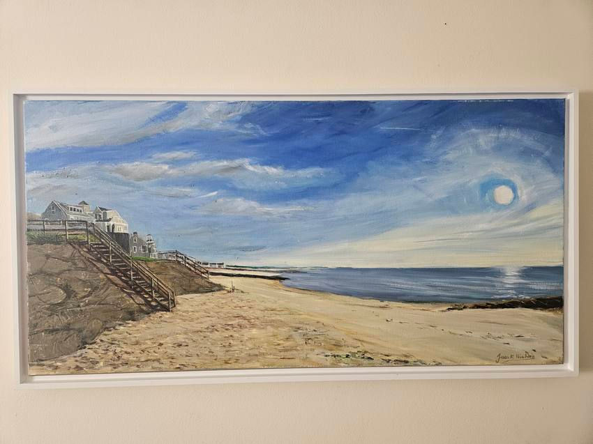 Raycroft Beach Dennis original oil painting of Cape Cod shoreline at sunset by Jason.R.Pritchard