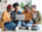 Firefly_Group of young adult African American women in casual clothes sitting around worki
